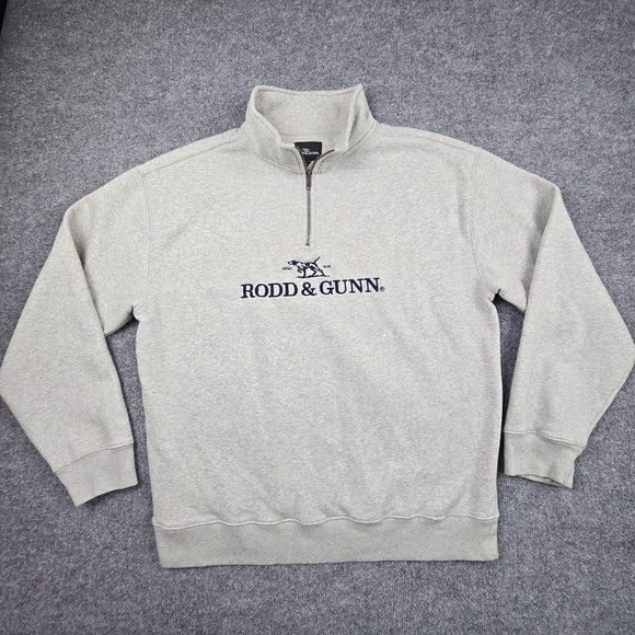Rodd & Gunn Milford Sound Embroidered Quarter Zip Sweatshirt Mens 2XL- Ash Gray - Picture 1 of 7